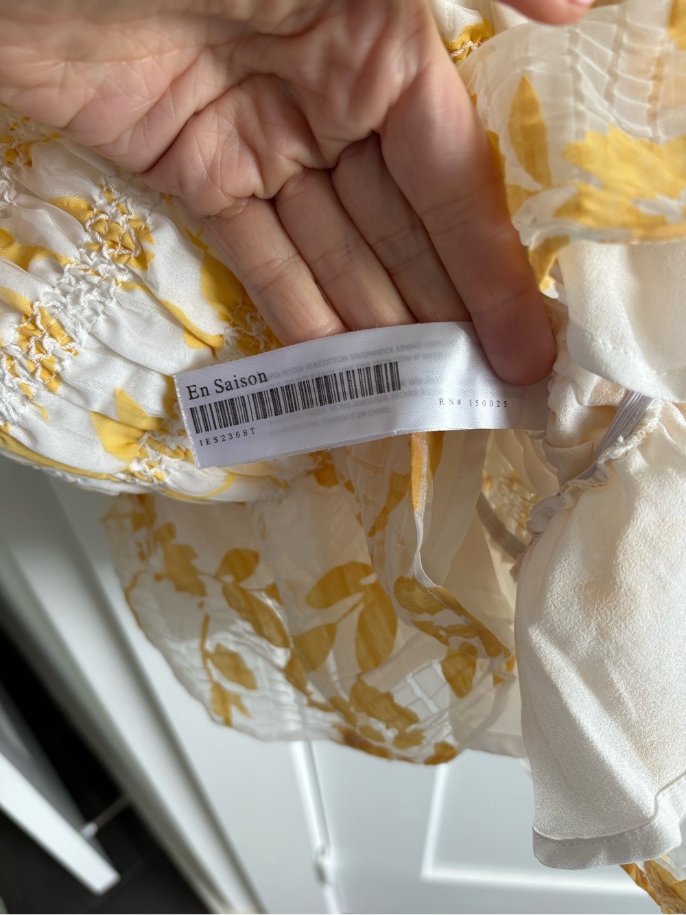 En Saison Yellow Floral Smocked Tie-Shoulder Camisole - Picture 3 of 3
